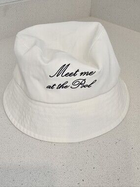 Victorias Secret Embroidered Bucket Hat "Meet me at the Pool"